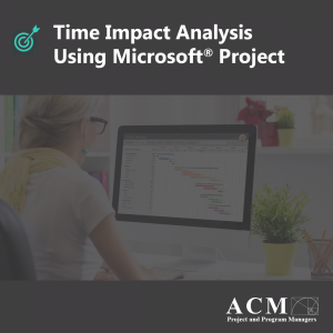 Time impact analysis using Microsoft Project, Lunch and Learn Webinar Training for Professional Development, Project Managers